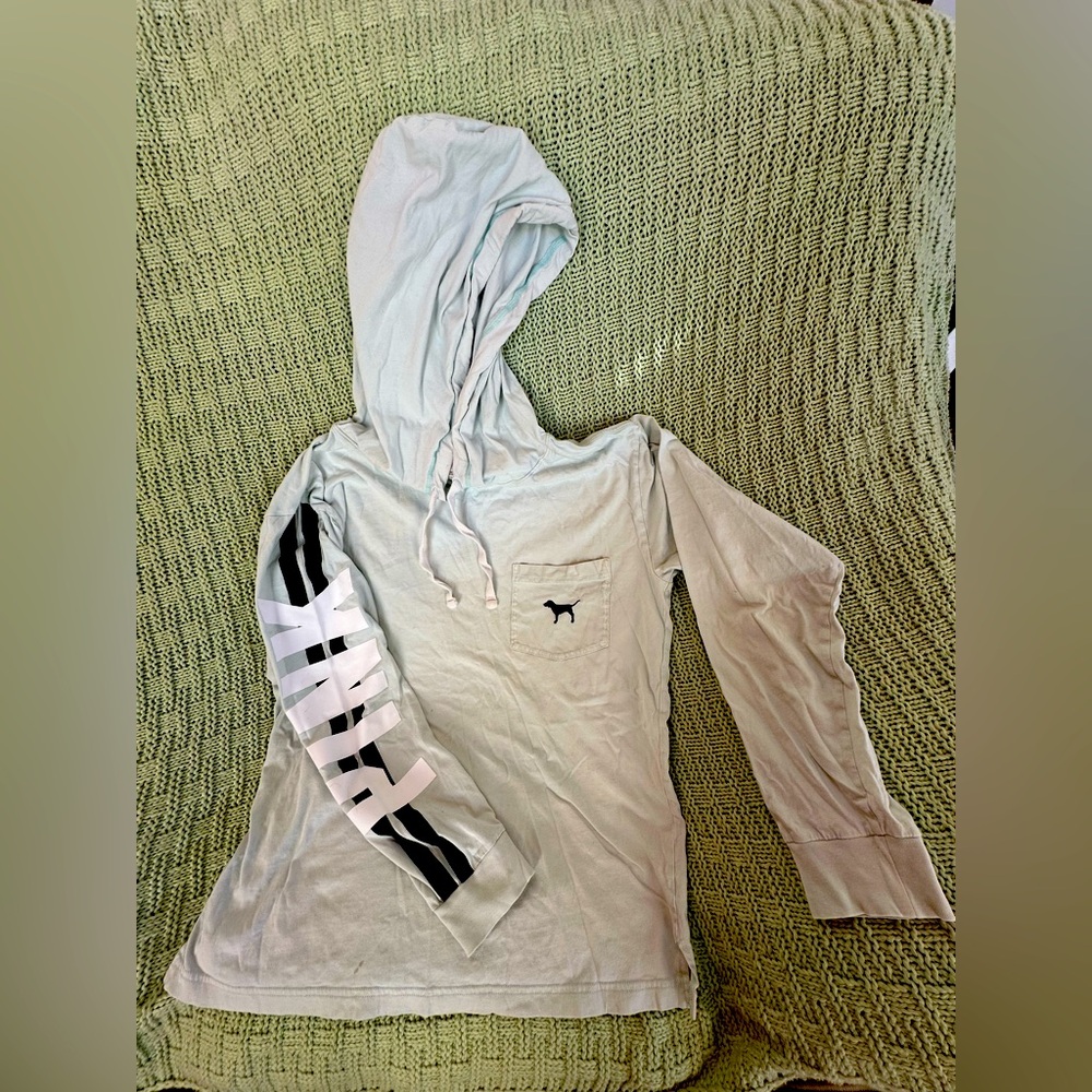 Baby Blue 🩵 hooded long sleeve shirt 
🐕 🩷P I N K🩷🐕